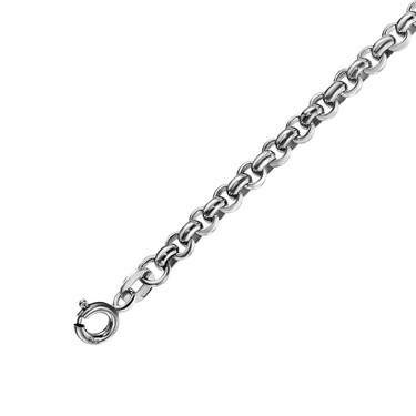 Серебряный женский браслет, плетение Ролло / Шопард / Бельцер, родирование 3 мм