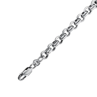 Серебряный женский браслет, плетение Ролло / Шопард / Бельцер, родирование 5 мм