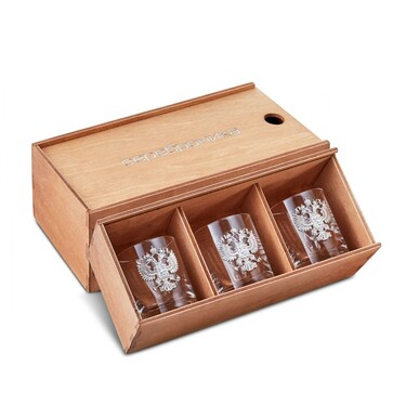 Набор рюмок  3 шт. с серебряной вставкой 