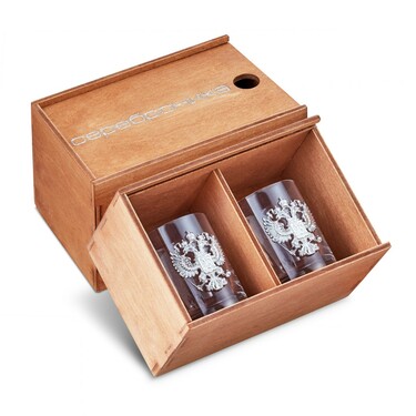 Набор рюмок с серебряной вставкой 