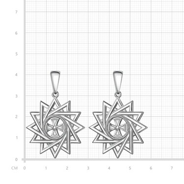 Серебряная двусторонняя подвеска 