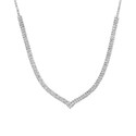 Цепочка на шею,Колье,Серебро,с вставкой Цирконий кубический Белая цвета,с замком Карабинный,КИТАЙ