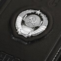 Кожаная обложка для паспорта  Сувенир,Обложка для документов,Серебро,Натуральная кожа,с вставкой Серебряная вставка Серебряный цвета,РОССИЯ