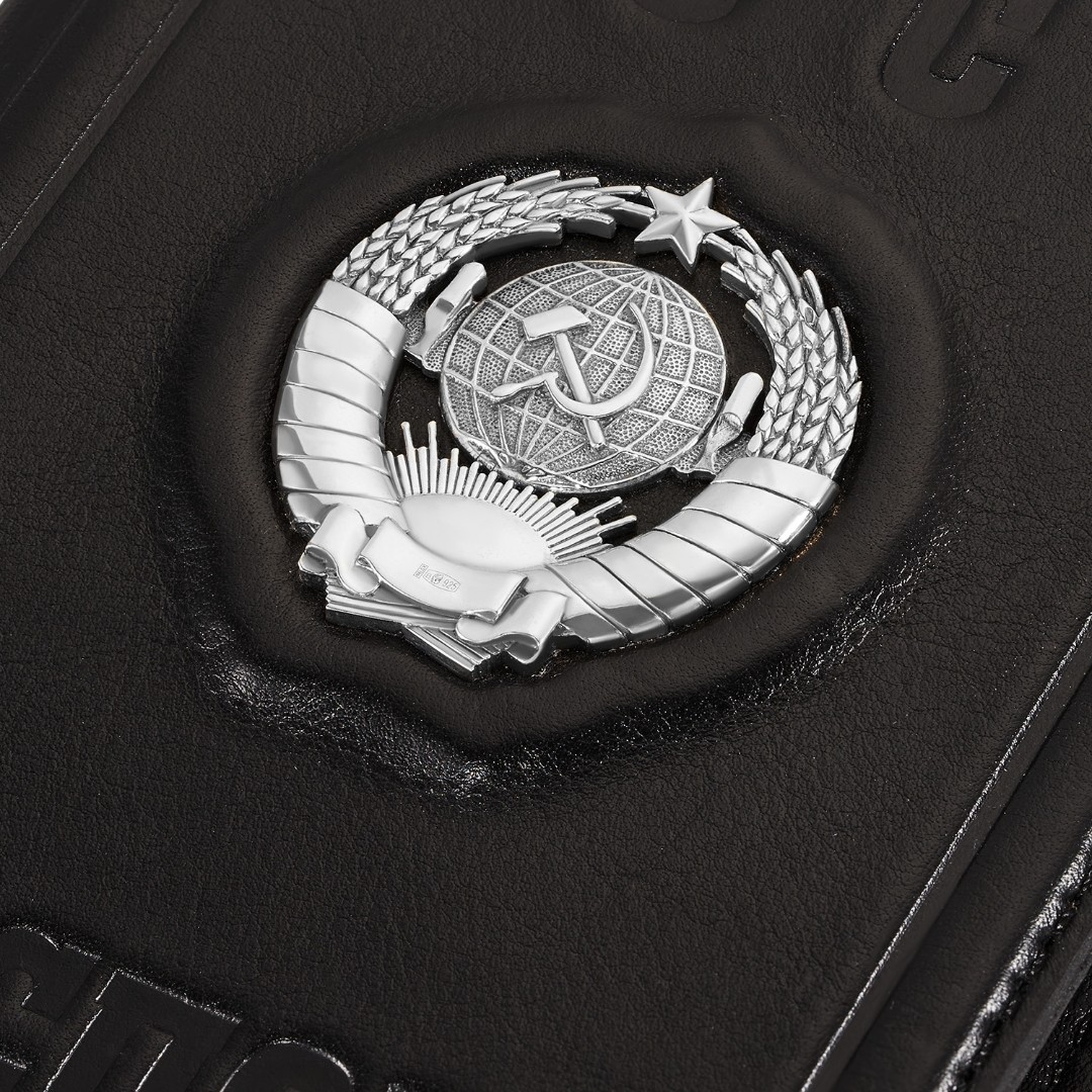 Кожаная обложка для паспорта  Сувенир,Обложка для документов,Серебро,Натуральная кожа,с вставкой Серебряная вставка Серебряный цвета,РОССИЯ