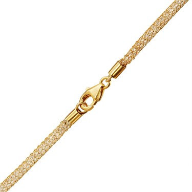 Серебряное колье куб. цирконий в позолоте