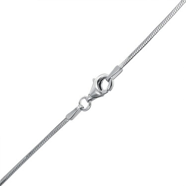 Серебряное колье, плетение снейк с подвеской бусиной