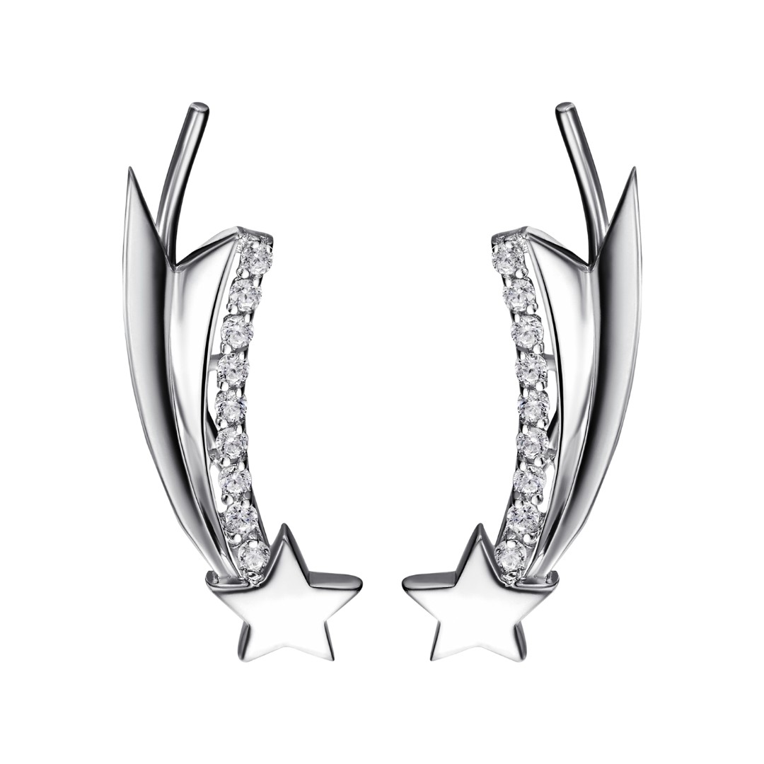 Серьги,Серьги Каффа,Серебро,с вставкой Фианит,с замком Без замка,РОССИЯ