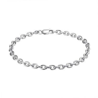 Серебряный мужской браслет,плетения Якорное,родирование, ширина 4,5 мм