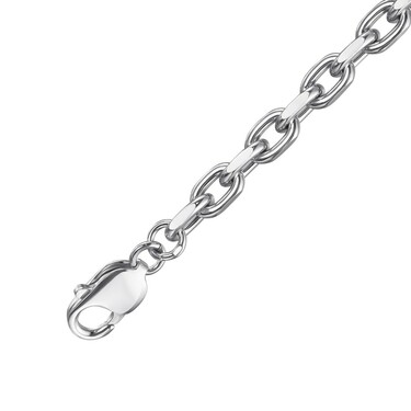 Серебряный мужской браслет,плетения Якорное,родирование, ширина 6.2мм