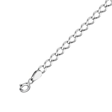 Серебряный мужской браслет,плетения Ромб,родирование, ширина 4,5 мм