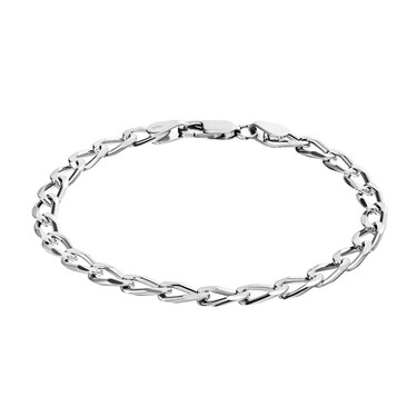 Серебряный мужской браслет, плетение Панцирное, родирование, ширина 5,5 мм