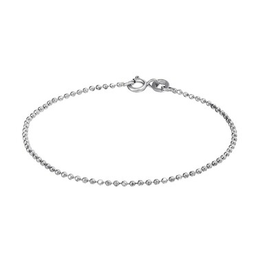 Серебряный женский браслет, плетение Перлина, родирование ширина 1,9 мм