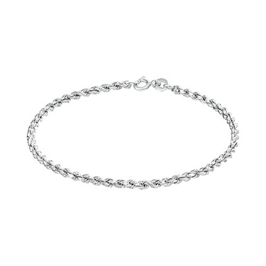 Серебряный женский браслет, плетение Сингапур, родирование, ширина 2.5 мм