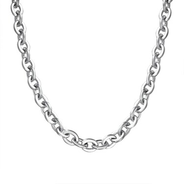 Серебряная цепь мужская, плетение Якорь, родирование, ширина 1 см