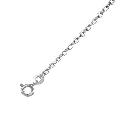 Серебряная цепь , плетение Якорь, родирование, ширина 2 мм