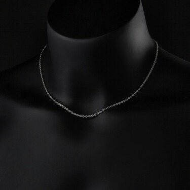 Серебряная цепь , плетение Якорь, родирование, ширина 2 мм