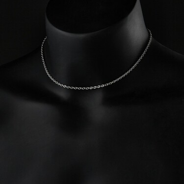 Серебряная цепь , плетение Якорь, родирование, ширина 3 мм