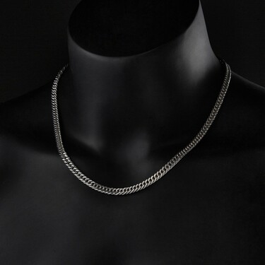 Серебряная цепь, плетение Панцирь, родирование, ширина 6 мм