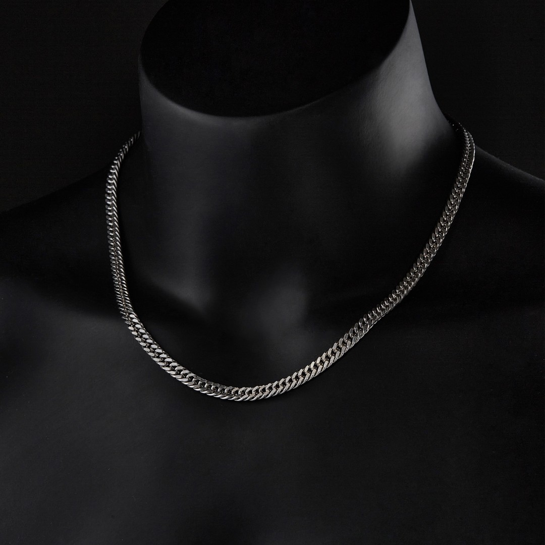 Цепочка на шею,Серебро,с замком Карабинный,ИНДИЯ