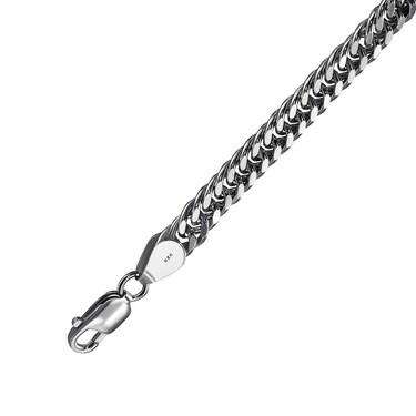 Серебряная цепь , плетение Панцирь, родирование, ширина 6 мм