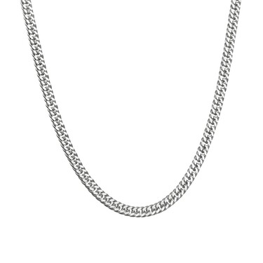 Серебряная цепь , плетение Панцирь, родирование, ширина 6 мм