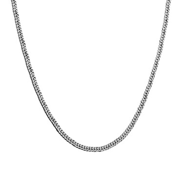 Серебряная цепь, плетение Панцирь, родирование, ширина 3.5 мм