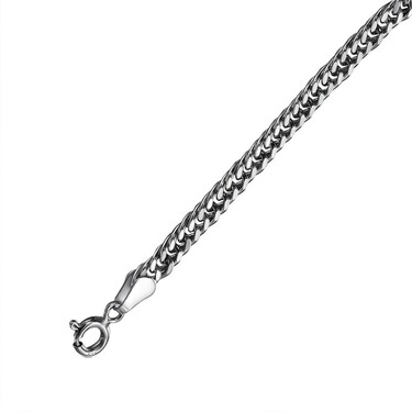 Серебряная цепь, плетение Панцирь, родирование, ширина 3.5 мм