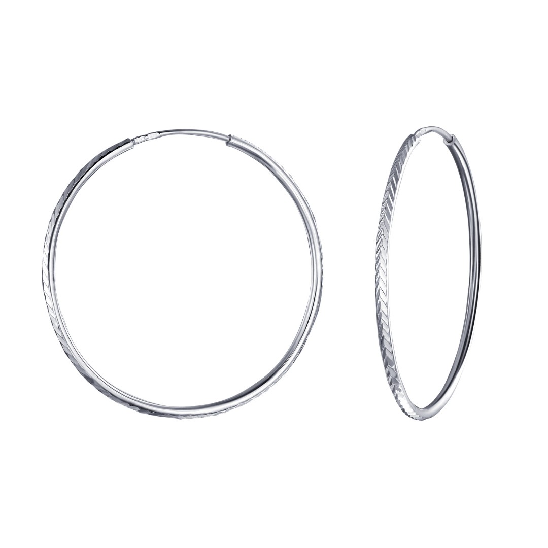 Серьги,Серебро,с вставкой Без вставок,с замком Кольцо,Конго,РОССИЯ