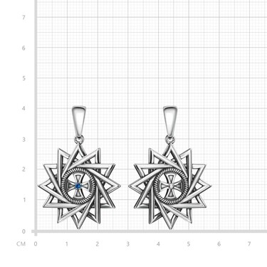 Серебряная двусторонняя подвеска 