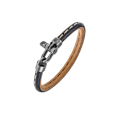 Браслет из кожи с серебряным замком серии World of Tanks, покрытие оксидом