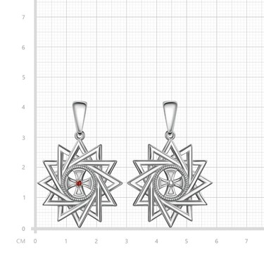 Серебряная двусторонняя подвеска 