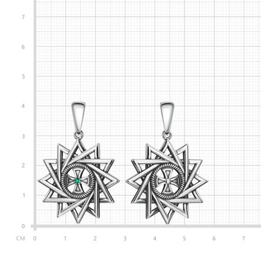 Серебряная двусторонняя подвеска 