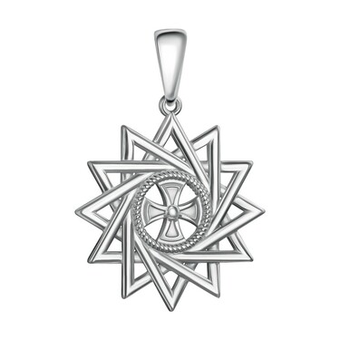 Серебряная двусторонняя подвеска 