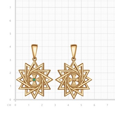 Серебряная двусторонняя подвеска 