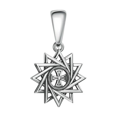 Серебряная двусторонняя подвеска 