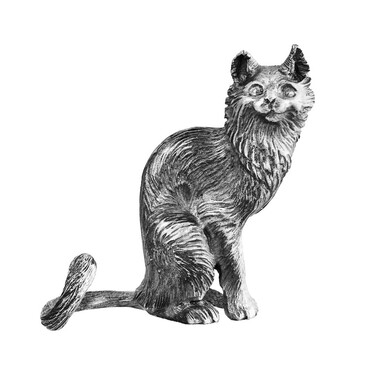 Серебряная статуэтка "Кошка", чернение