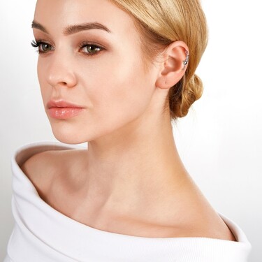 Серебряная моно серьга каффа 