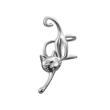 Серебряная моно серьга каффа 