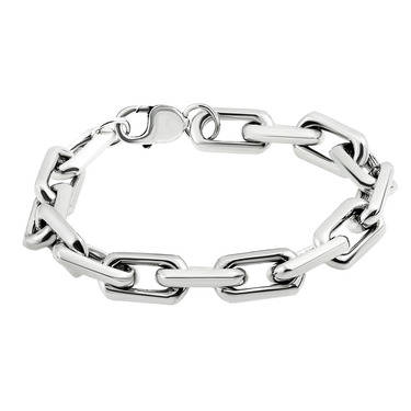 Серебряный мужской браслет, плетение Якорное, ширина 1,1 см