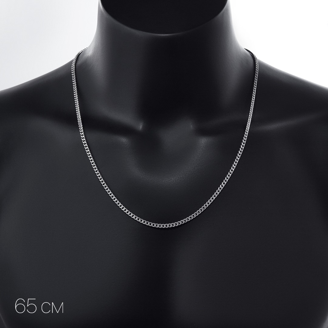 Цепочка на шею,Серебро,с замком Карабинный,ИНДИЯ