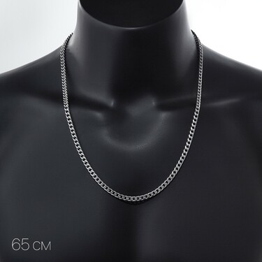 Серебряная цепь, плетение Панцирь, родирование, ширина 5мм