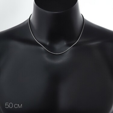 Серебряная цепь, плетение Плоский Попкорн, родирование, ширина 2мм