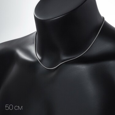 Серебряная цепь, плетение Плоский Попкорн, родирование, ширина 2мм