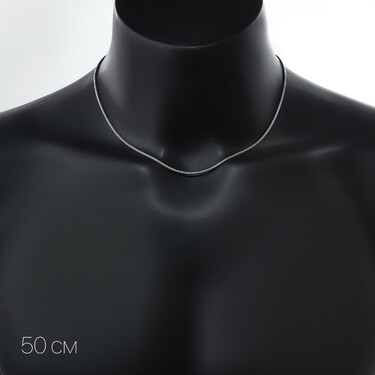 Серебряная цепочка, плетение квадратный снейк, покрытие родием, ширина 1,5 мм