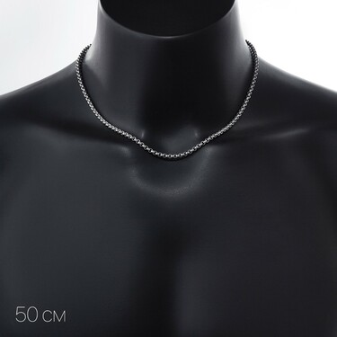 Серебряная цепь, плетение Бельцер, родий, ширина 3.5 мм