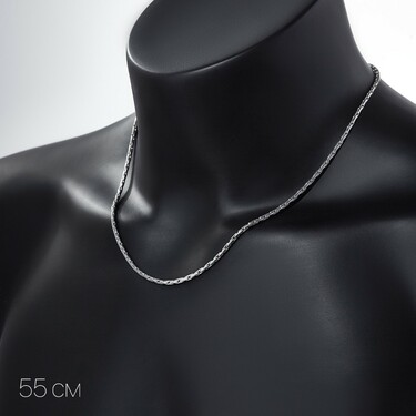 Серебряная цепочка, плетение якорное , покрытие родием, ширина 2,5 мм