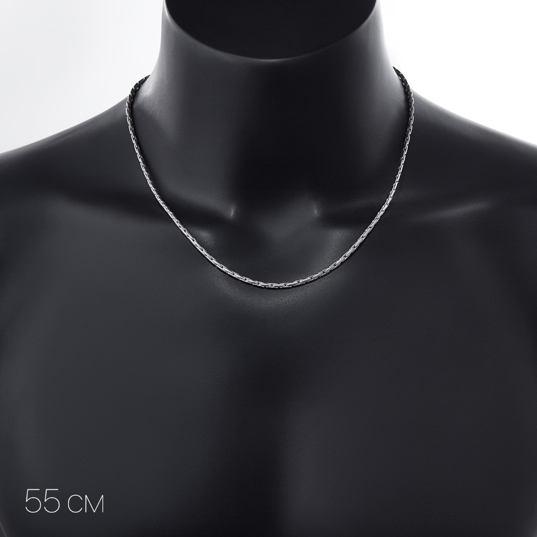 Серебряная цепочка, плетение якорное , покрытие родием, ширина 2,5 мм Цепочка на шею,Серебро,с замком Карабинный,ИНДИЯ