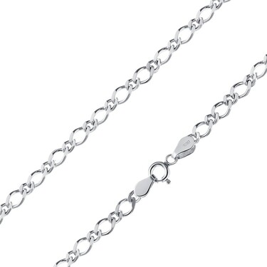 Серебряная цепь, плетение ромб, родий, ширина 4,5 мм