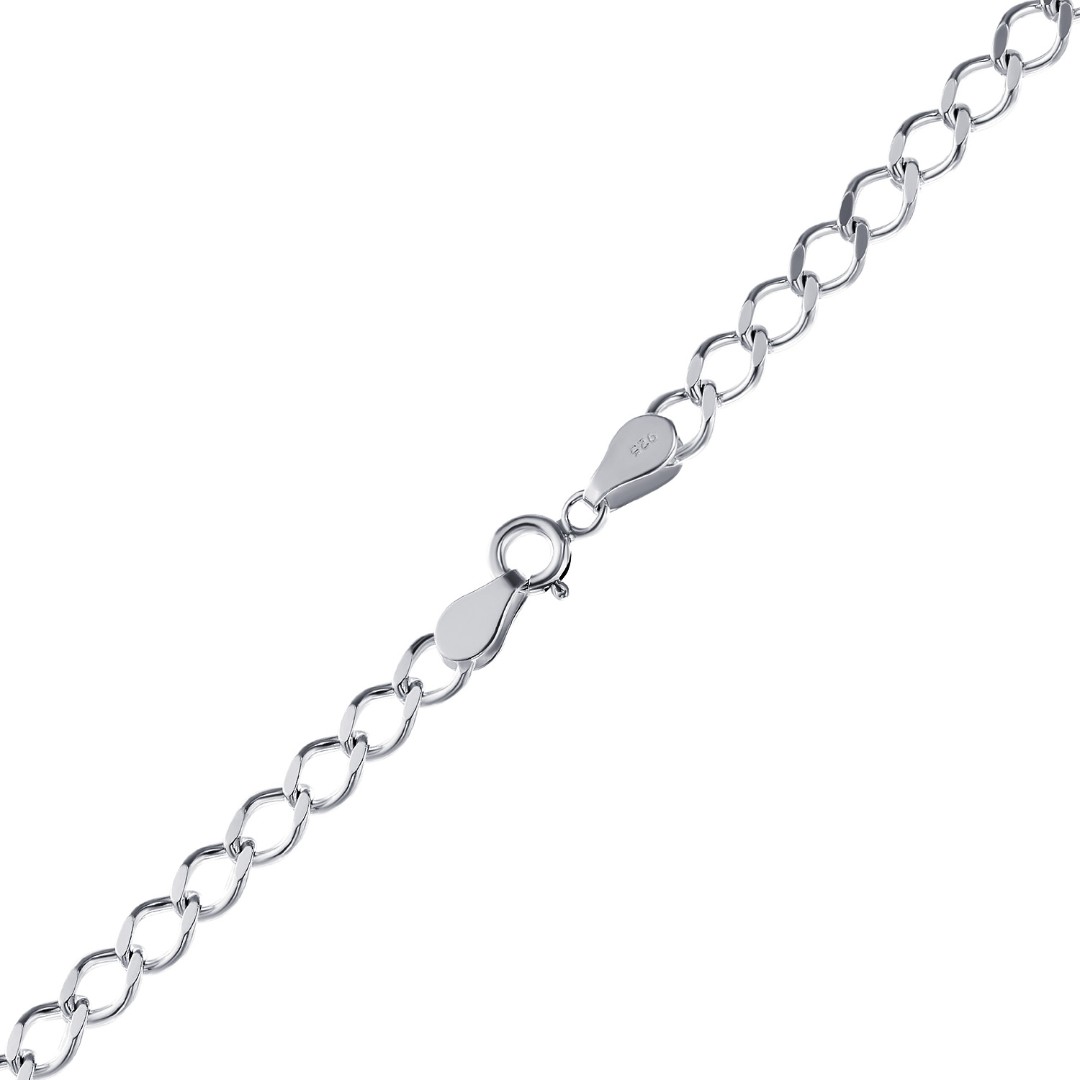 Цепочка на шею,Серебро,с замком Карабинный,ИНДИЯ