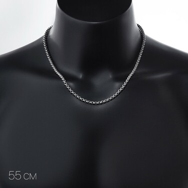 Серебряная цепь, плетение Бельцер, родий, ширина 4.5 мм